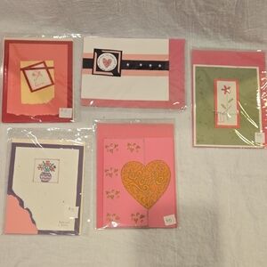Set of Handmade Greeting Cards Of Love.
